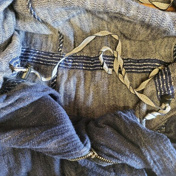 Cabi Adventure Anorak Blue Denim Duster Jacket Hooded Coatigan Womens Size M - Picture 7 of 12